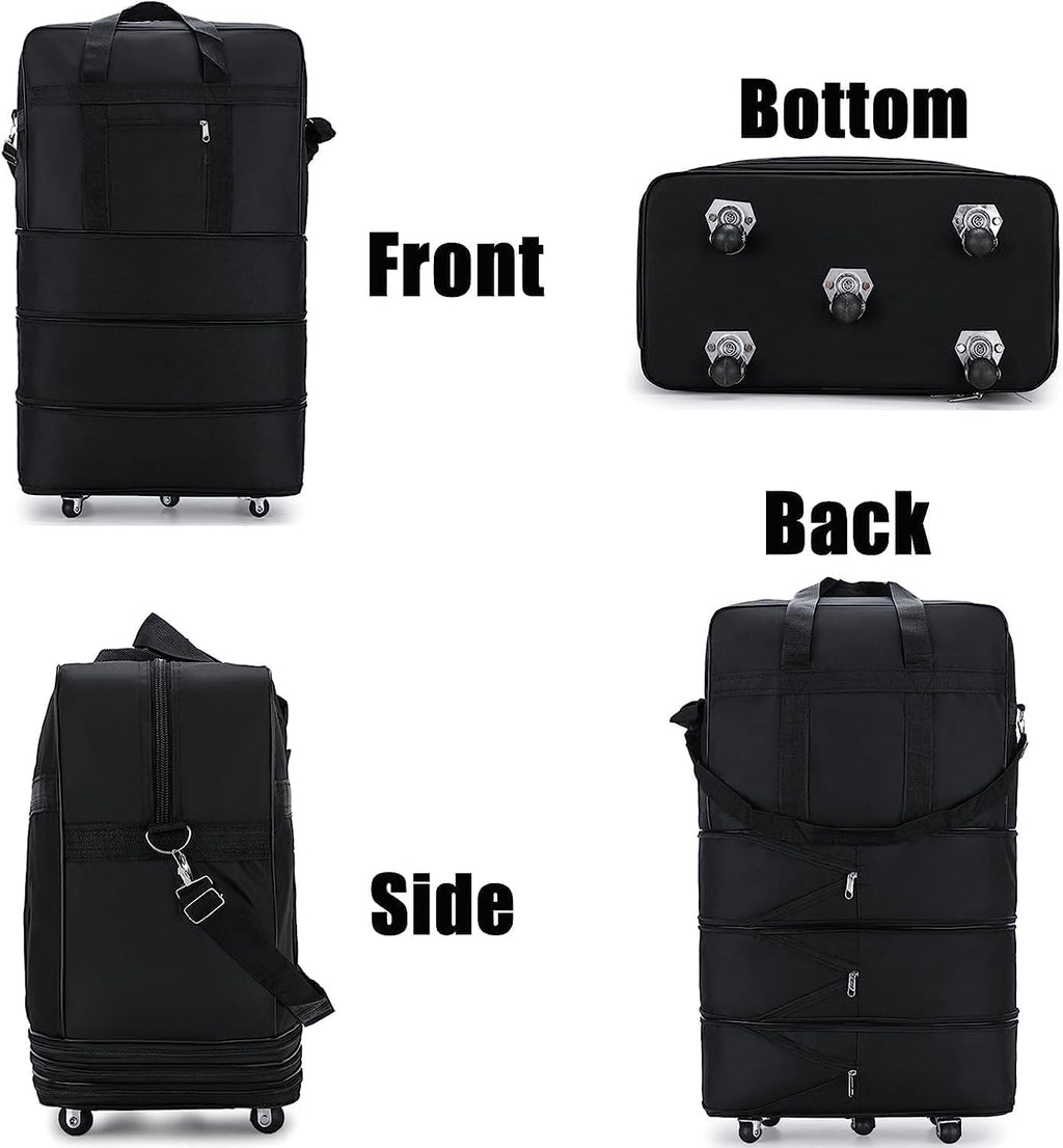 MX 2-Pack Foldable XXL Travel Duffel Bags with Wheels – 120L / 30kg Capacity, Waterproof & Expandable