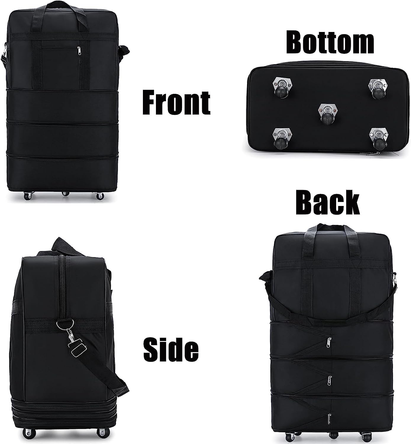 MX 2-Pack Foldable XXL Travel Duffel Bags with Wheels – 120L / 30kg Capacity, Waterproof & Expandable