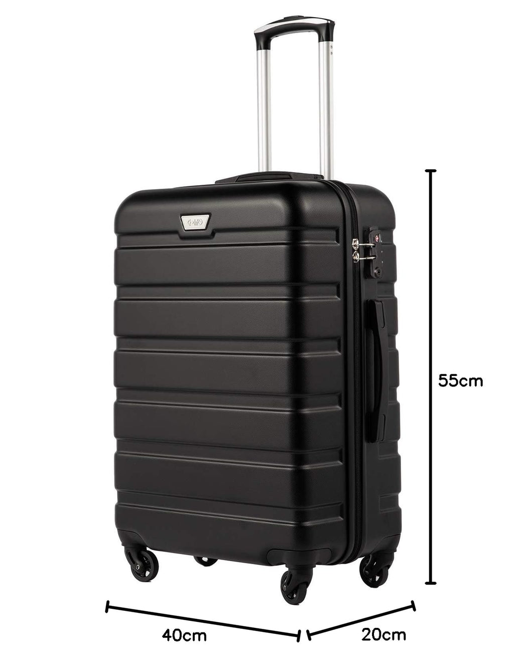 COOLIFE 20″ ABS Carry-On Spinner Luggage with TSA Lock