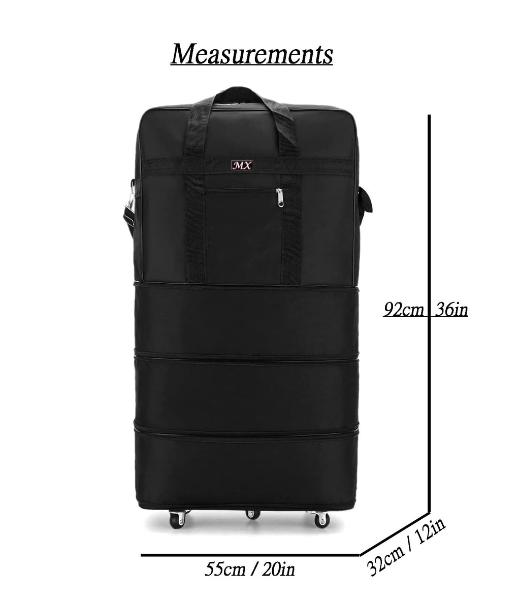 MX 2-Pack Foldable XXL Travel Duffel Bags with Wheels – 120L / 30kg Capacity, Waterproof & Expandable