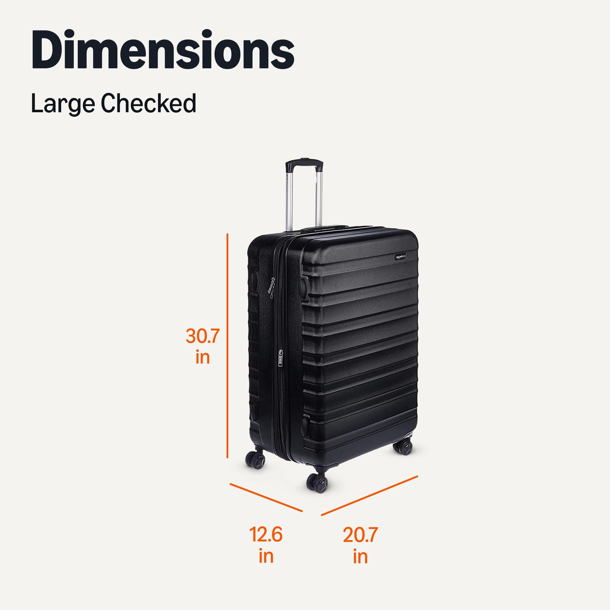 Amazon Basics 30″ Hardside Spinner Luggage – ABS Hard Shell, Black