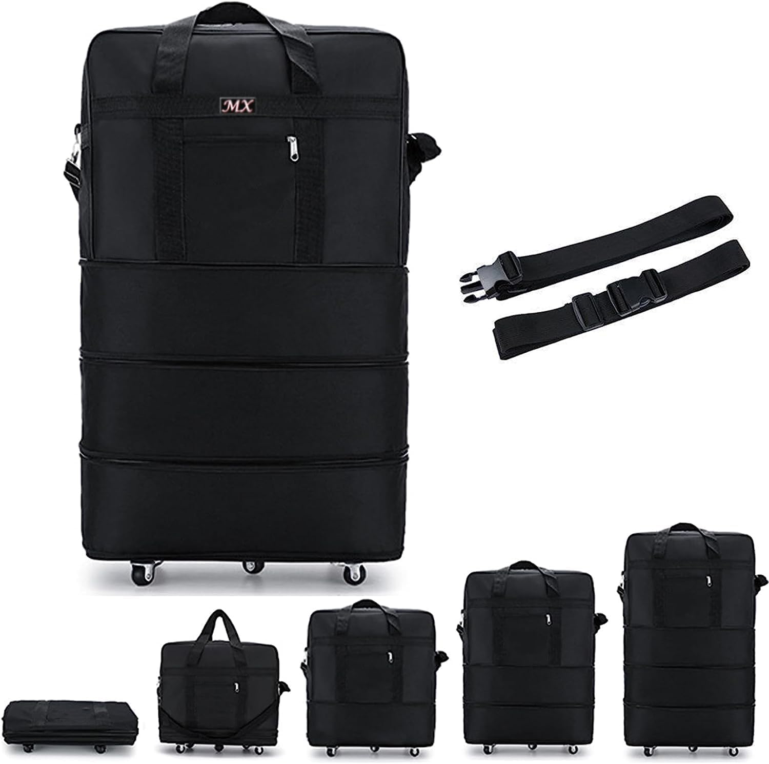 MX 2-Pack Foldable XXL Travel Duffel Bags with Wheels – 120L / 30kg Capacity, Waterproof & Expandable