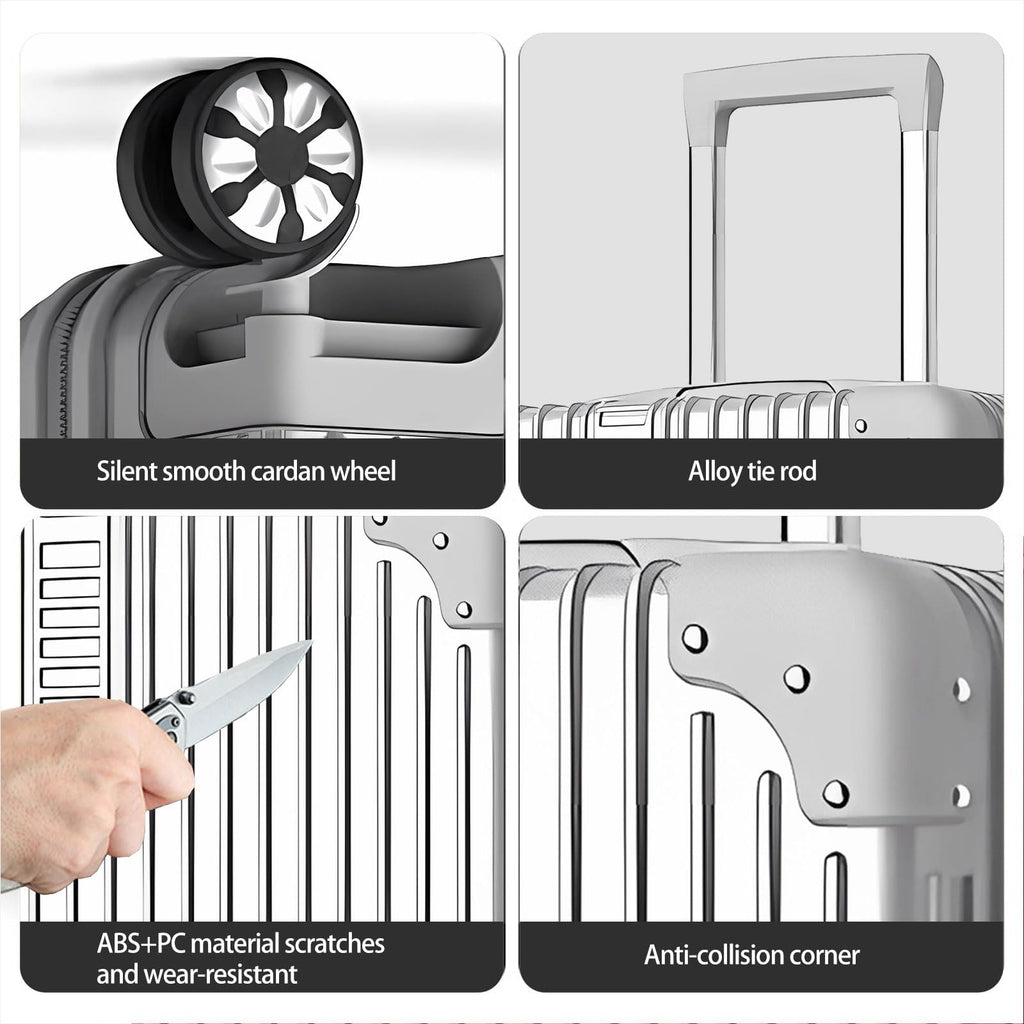 Wemart 3-Piece ABS Travel Luggage Set – 20″ / 24″ / 28″ with Spinner Wheels