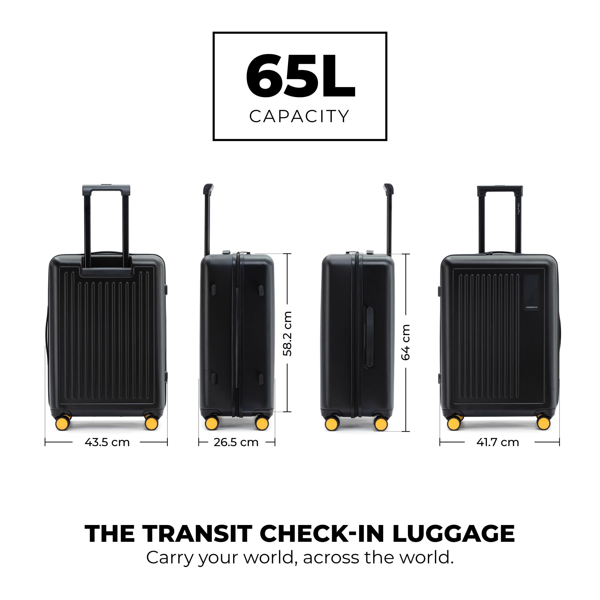 MOKOBARA The Transit 65 L Hardside Spinner Luggage with TSA Lock
