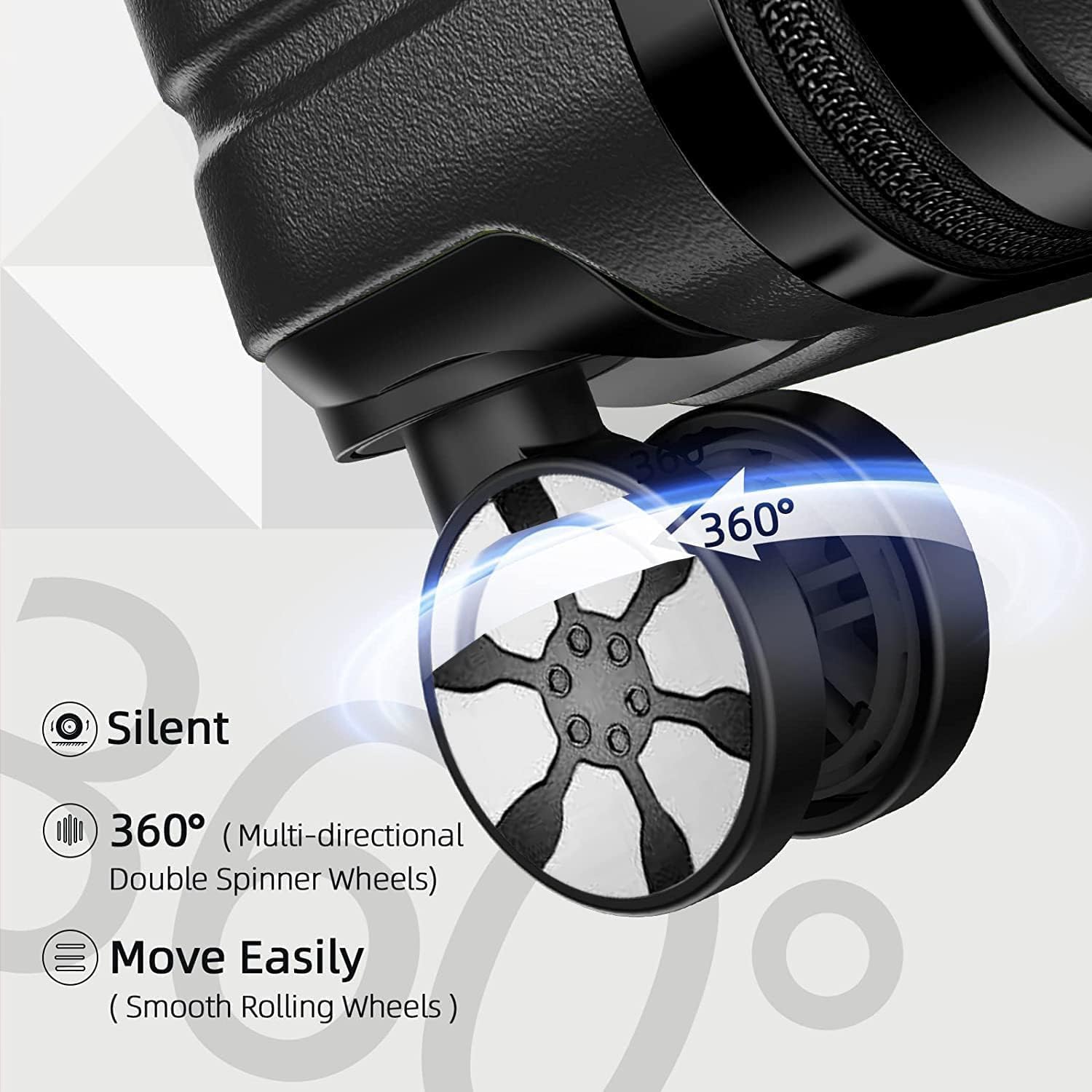 Denzoz 3-Piece ABS Expandable Luggage Set (20″ / 24″ / 28″) – Spinner Suitcases