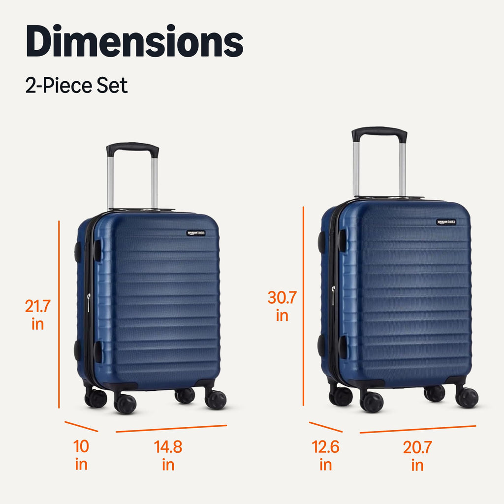 Amazon Basics Hardside Spinner Luggage – Scratch-Resistant Travel Suitcase