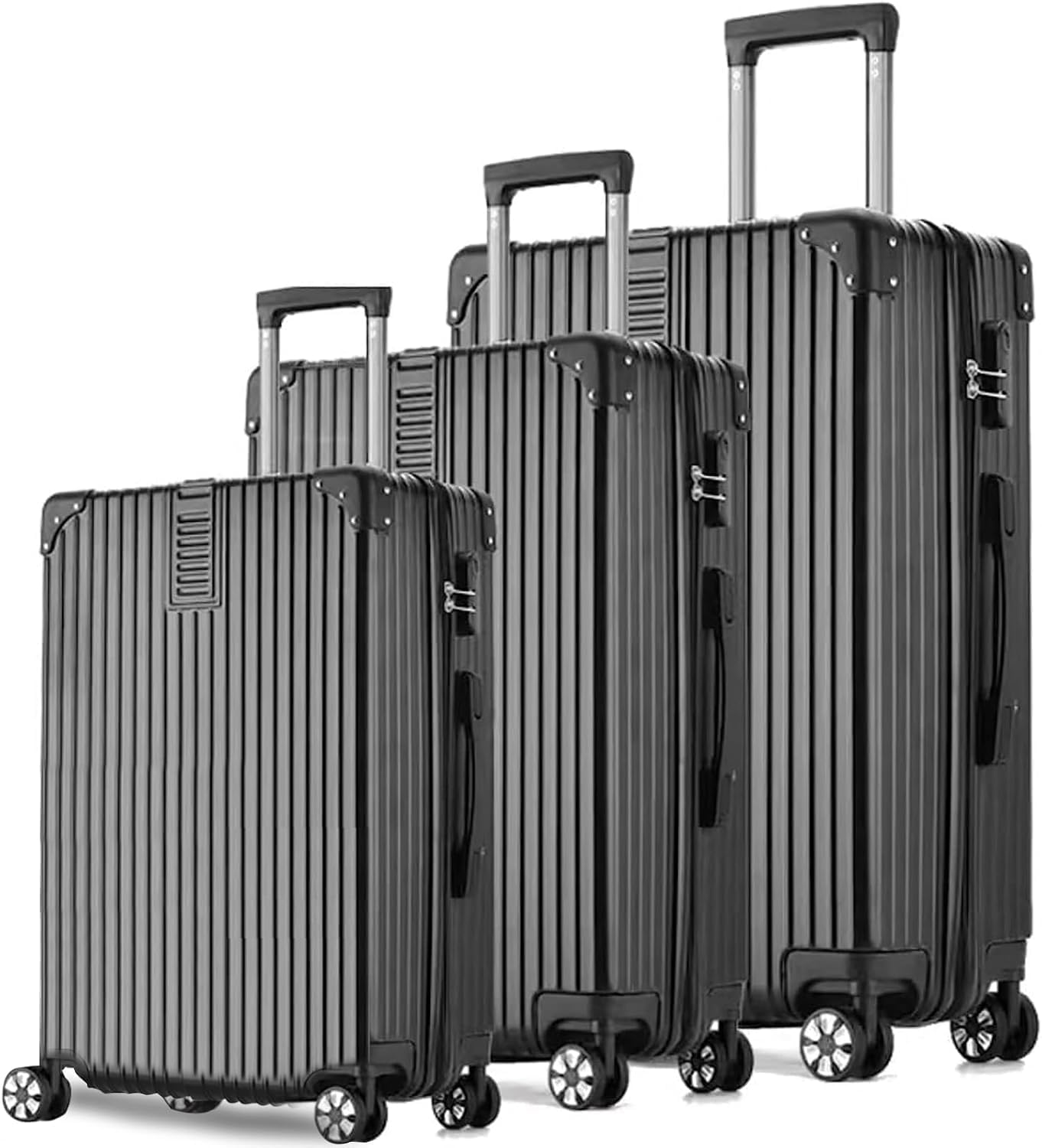 Denzoz 3-Piece ABS Expandable Luggage Set (20″ / 24″ / 28″) – Spinner Suitcases