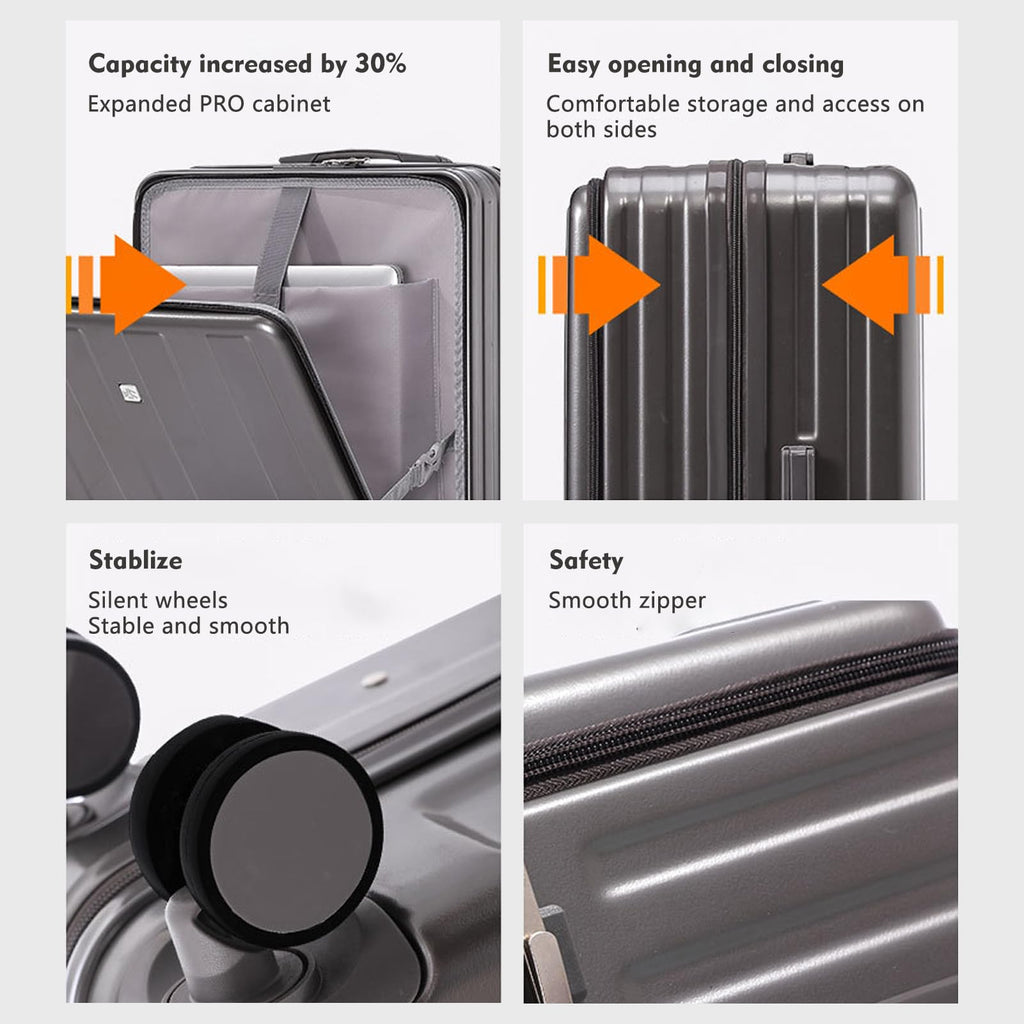 20″ Expandable Hardshell Suitcase with USB-C Charging Port & Front Pocket