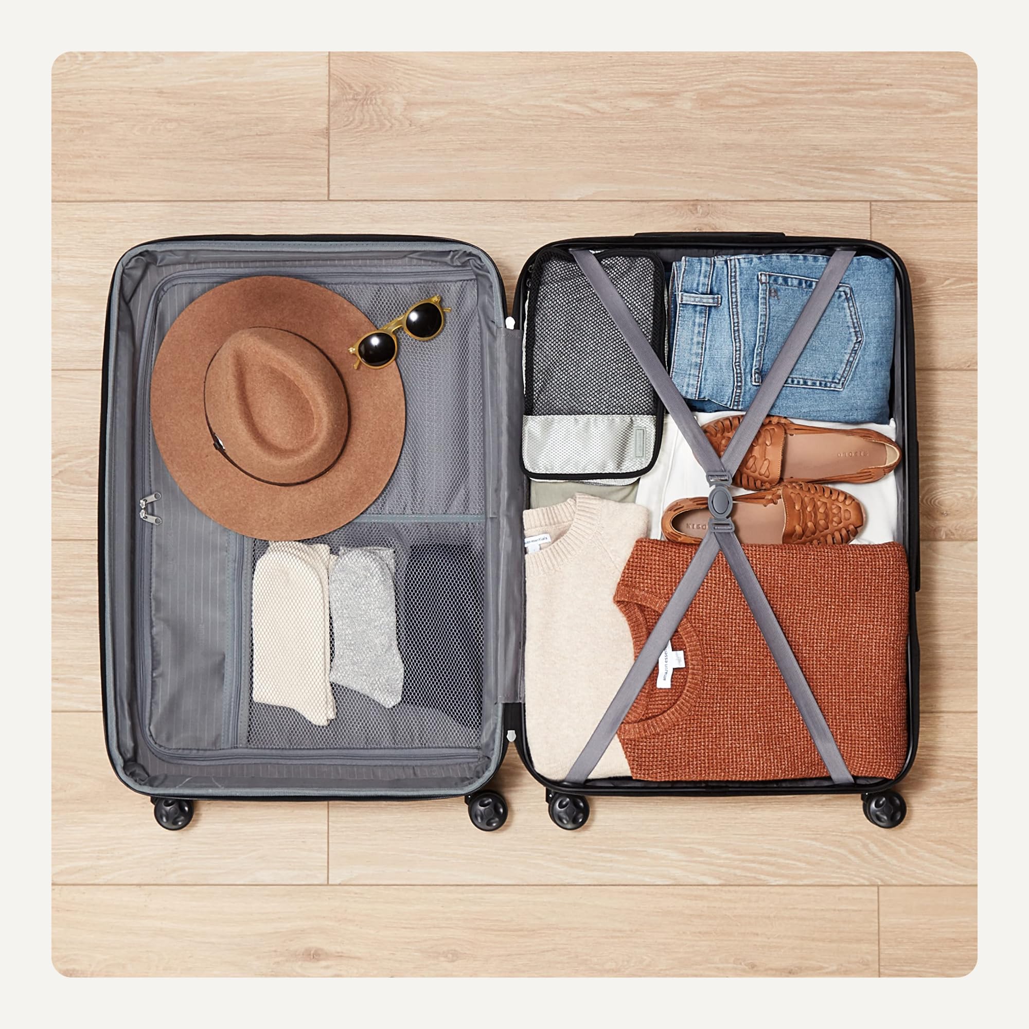 Amazon Basics 30″ Hardside Spinner Luggage – ABS Hard Shell, Black