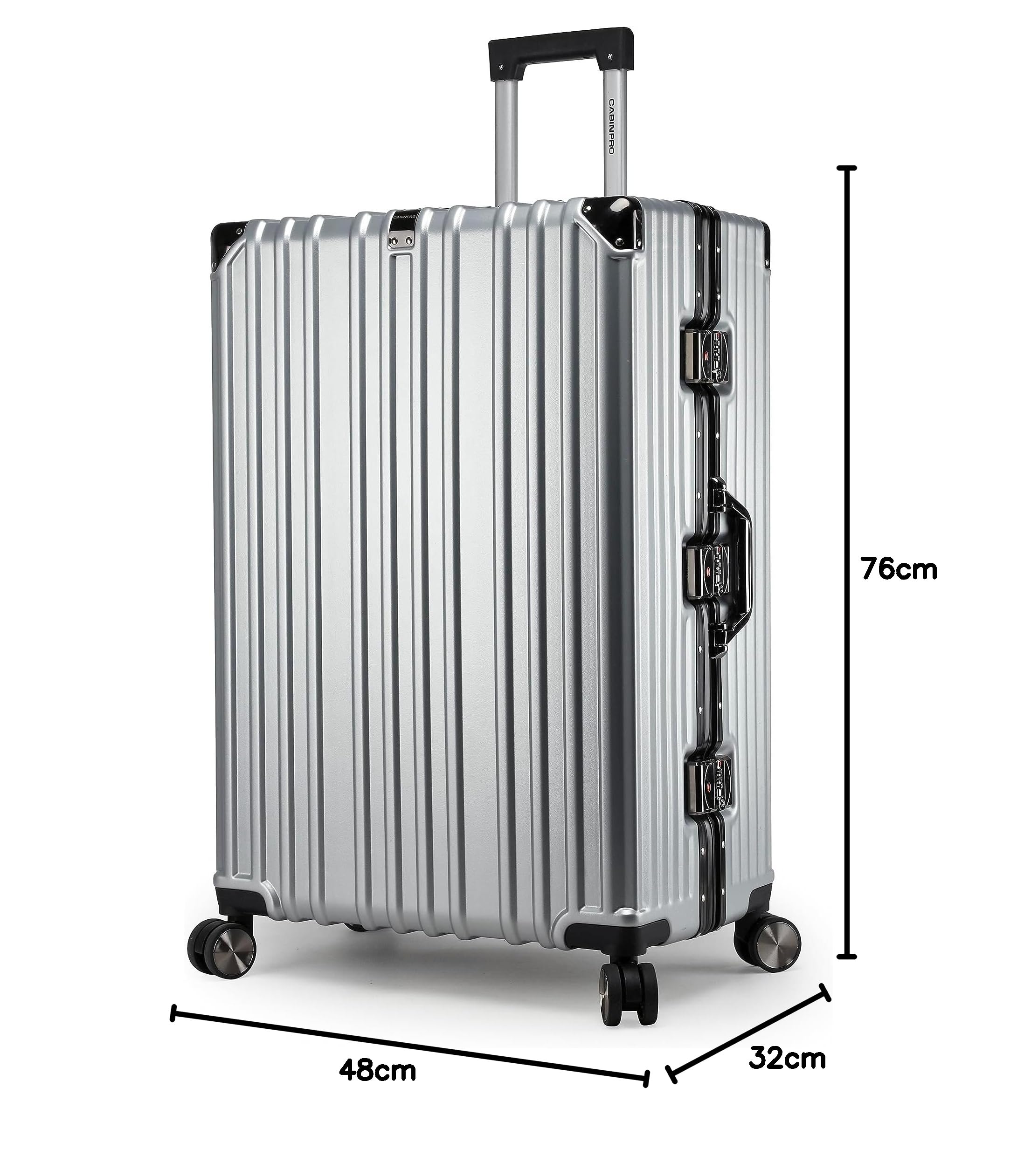Cabin Pro Aluminum Frame Fashion Trolley Luggage – Checked Size